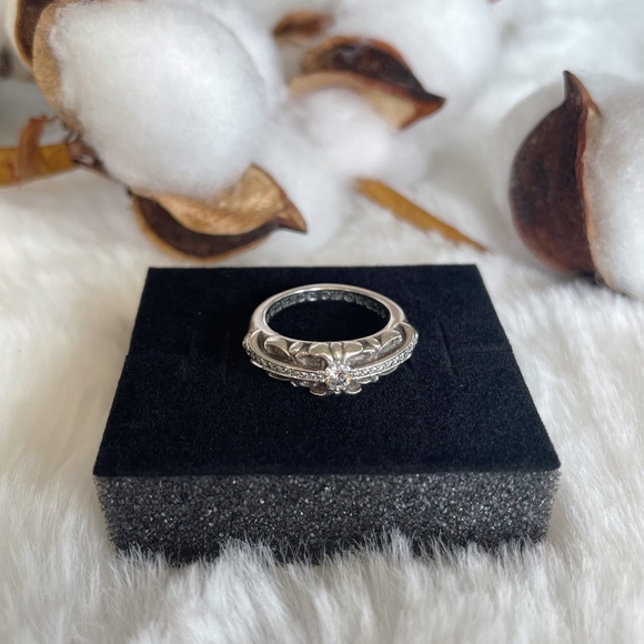 Chrome Hearts Ring Baby Classic Floral Cross Silver 925 Diamond Ring - Picture 7 of 13